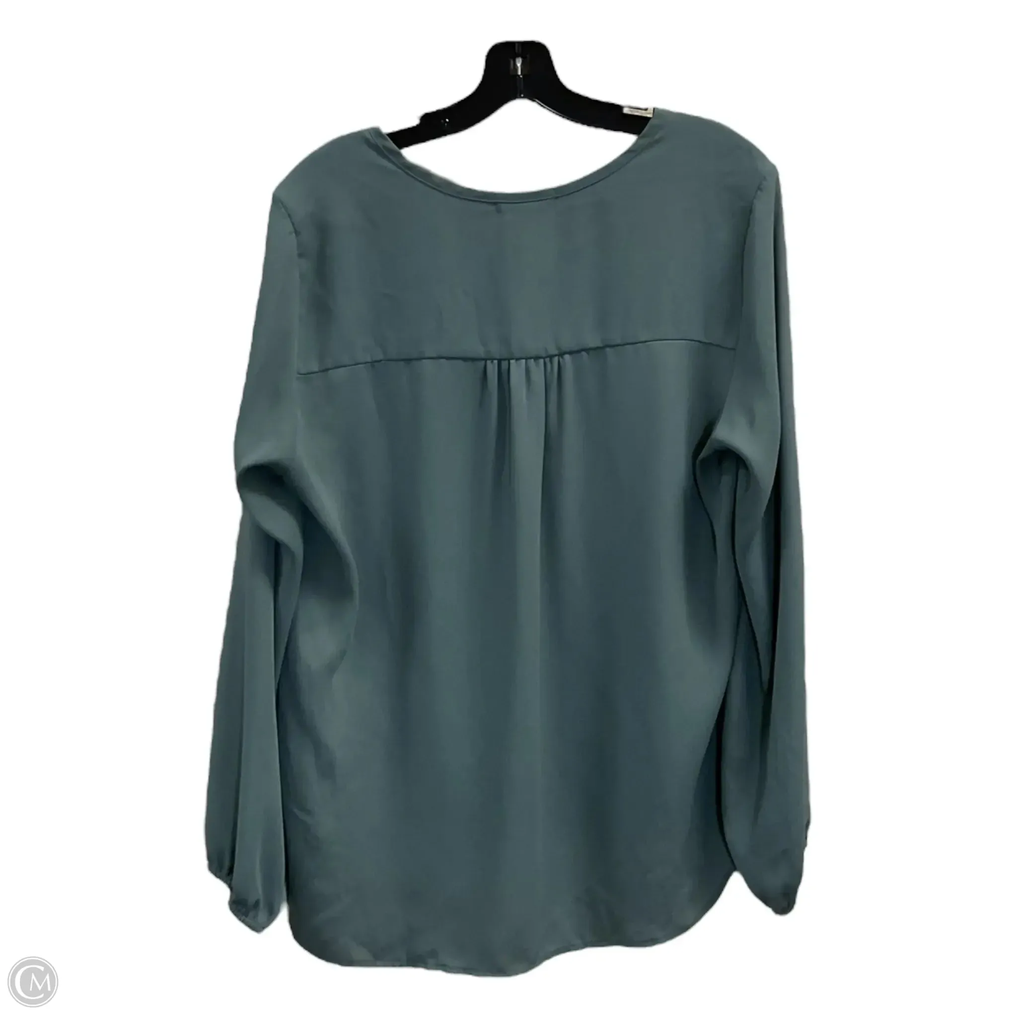 Top Long Sleeve By Pleione In Green, Size: L