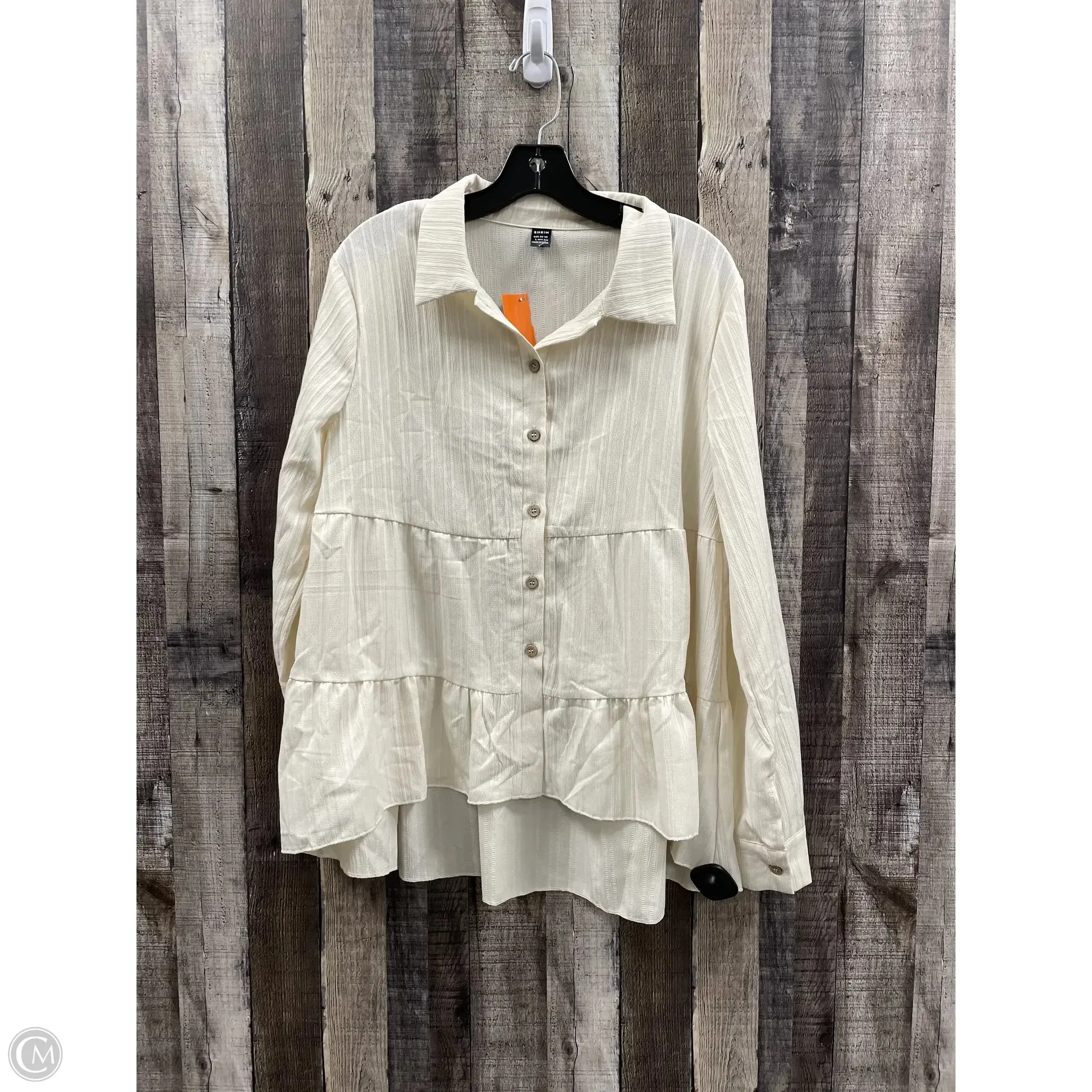 Top Long Sleeve By Shein In Ivory, Size: L