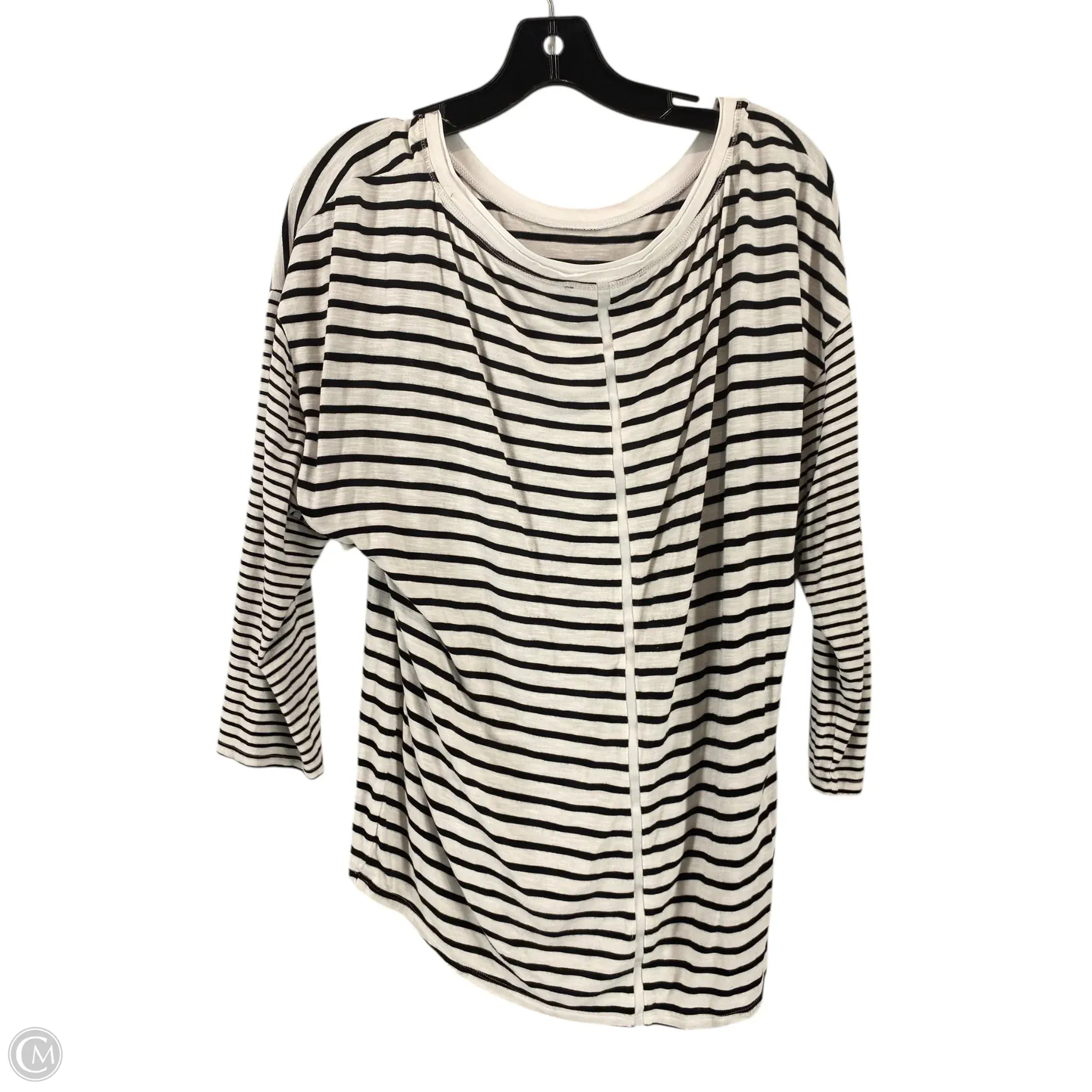 Top Long Sleeve By White House Black Market In Black & White, Size: L