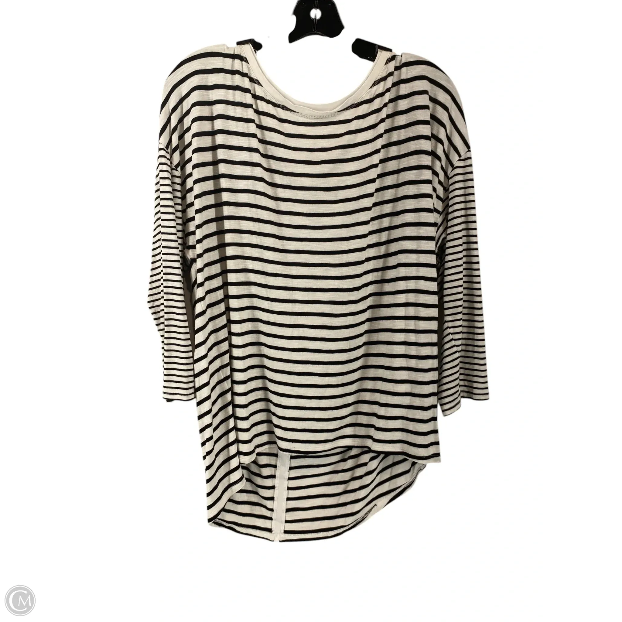 Top Long Sleeve By White House Black Market In Black & White, Size: L