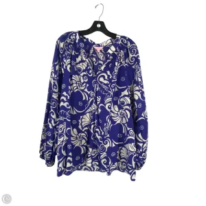 Top Long Sleeve Designer By Lilly Pulitzer In Blue, Size: Xl