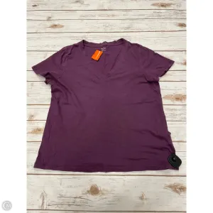 Top Short Sleeve Basic By Madewell In Purple, Size: L