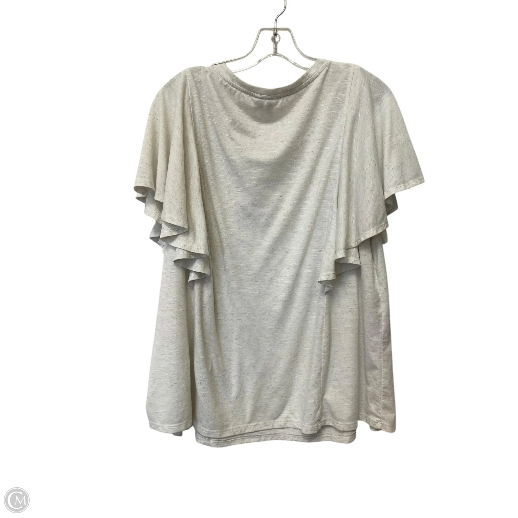 Top Short Sleeve By Cato In Beige, Size: 18
