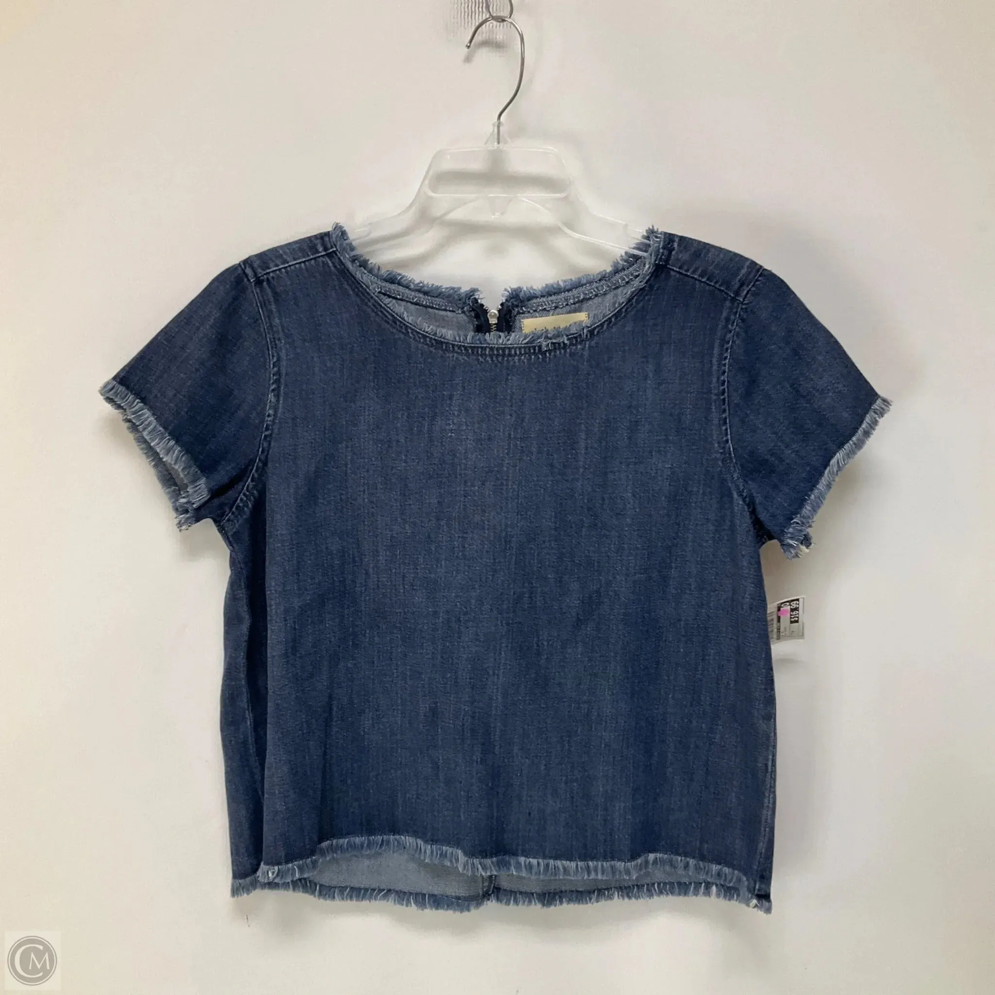 Top Short Sleeve By Cloth & Stone In Blue Denim, Size: M