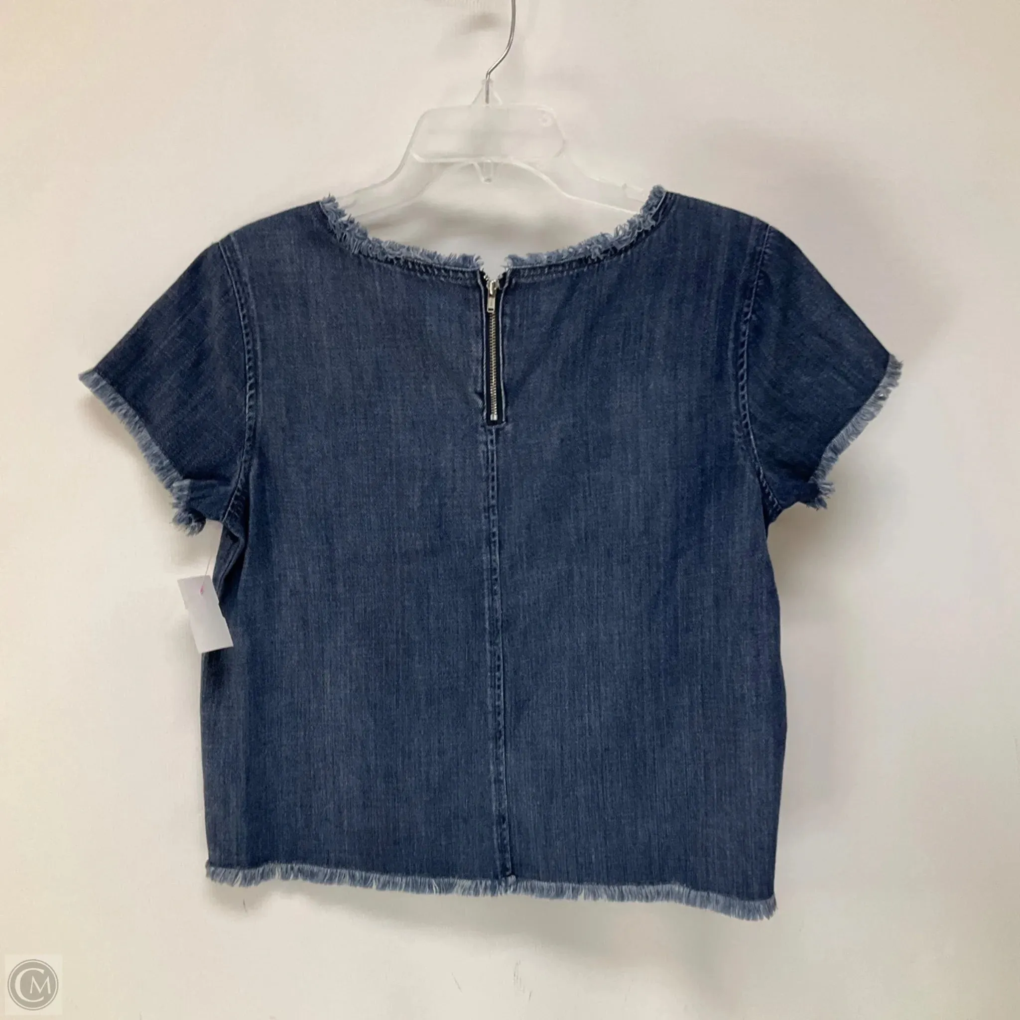 Top Short Sleeve By Cloth & Stone In Blue Denim, Size: M