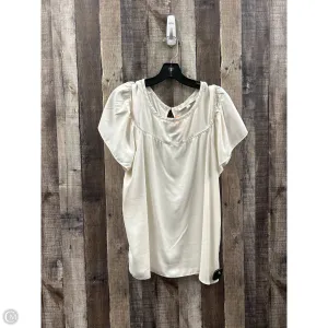 Top Short Sleeve By Loft In White, Size: L