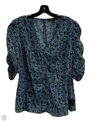 Top Short Sleeve By White House Black Market In Blue, Size: L