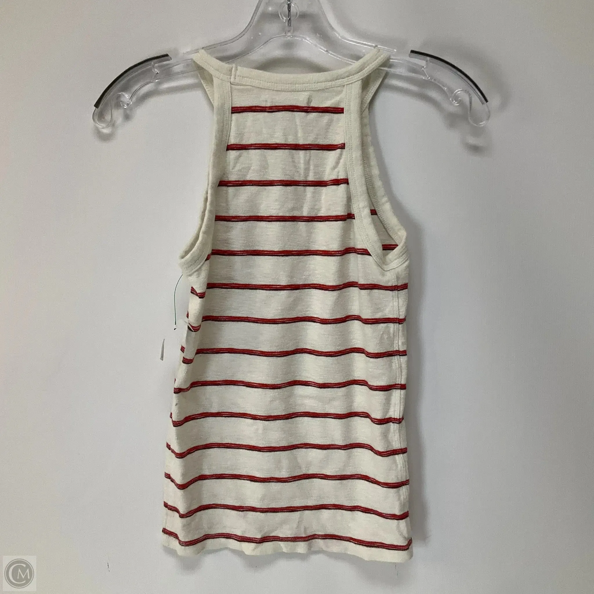 Top Sleeveless By Madewell In Red & White, Size: Xxs