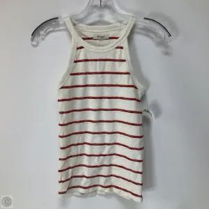 Top Sleeveless By Madewell In Red & White, Size: Xxs