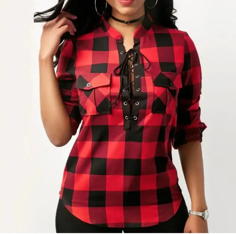 Tops And Blouses Casual Plaid Shirts