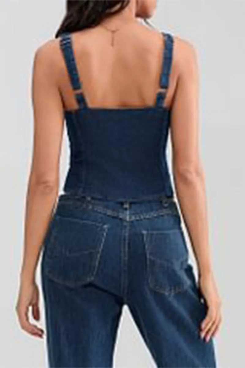 TR3261 Denim Vest Top