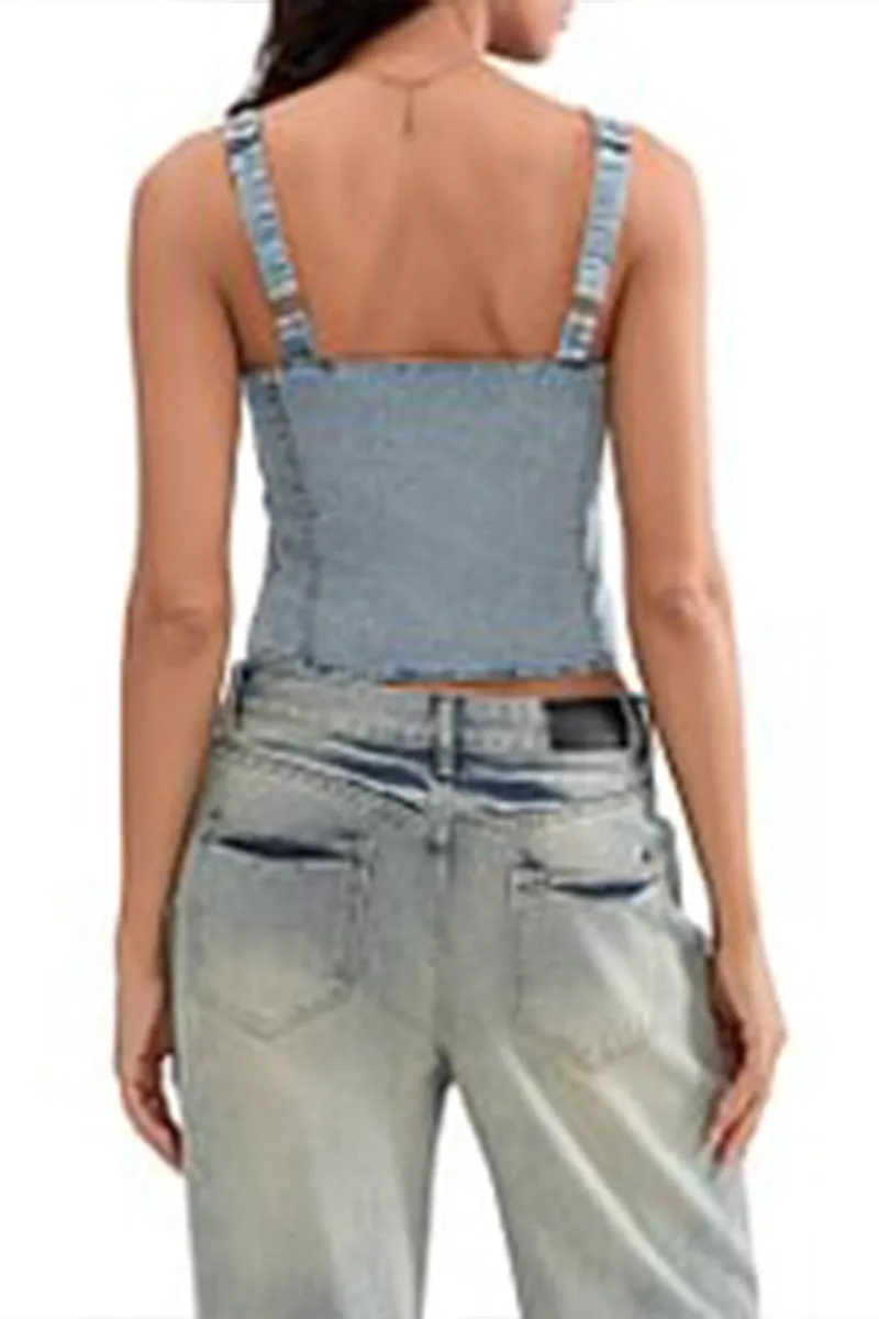 TR3261 Denim Vest Top