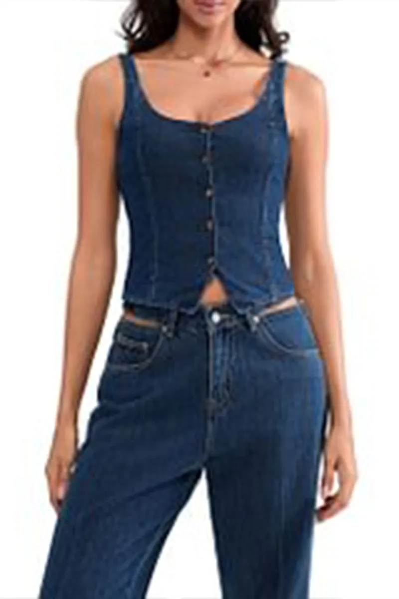 TR3261 Denim Vest Top