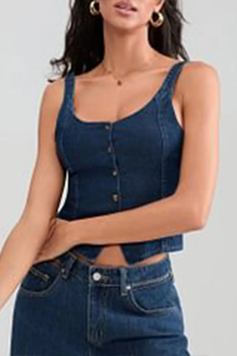 TR3261 Denim Vest Top