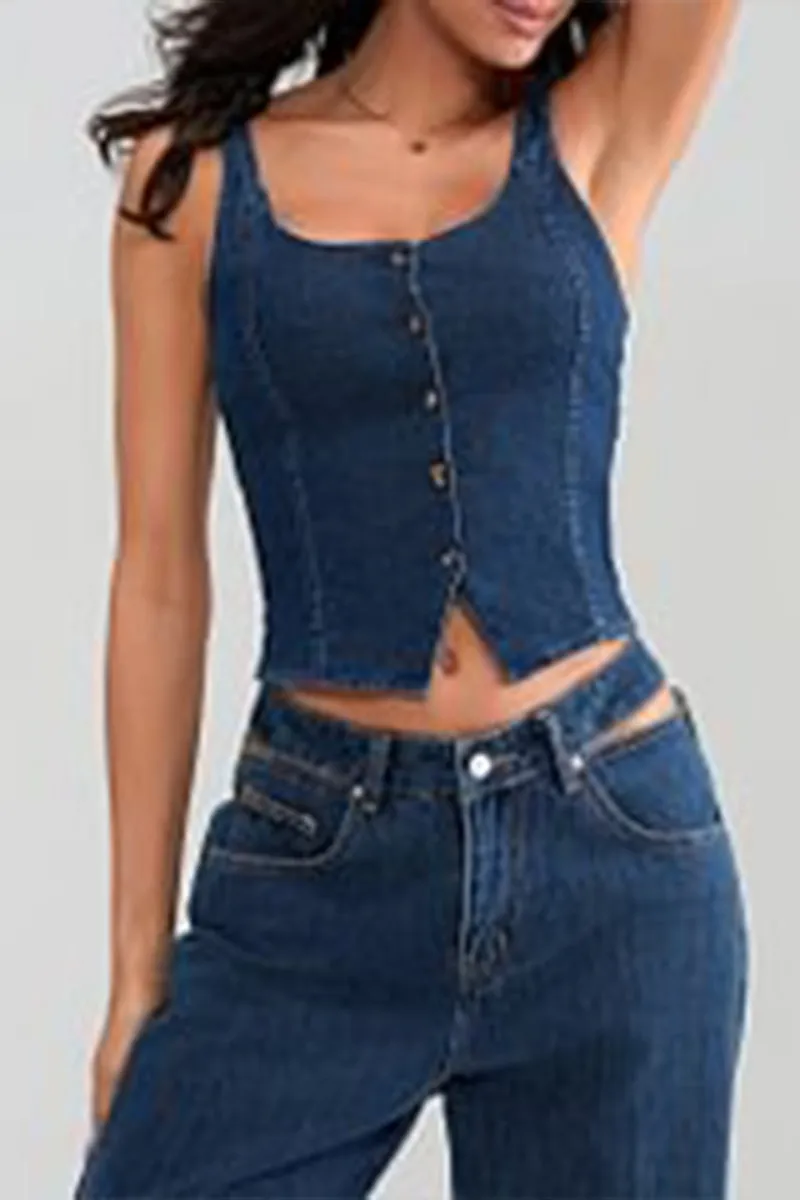 TR3261 Denim Vest Top