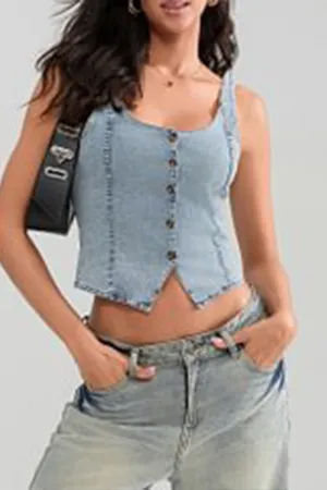 TR3261 Denim Vest Top