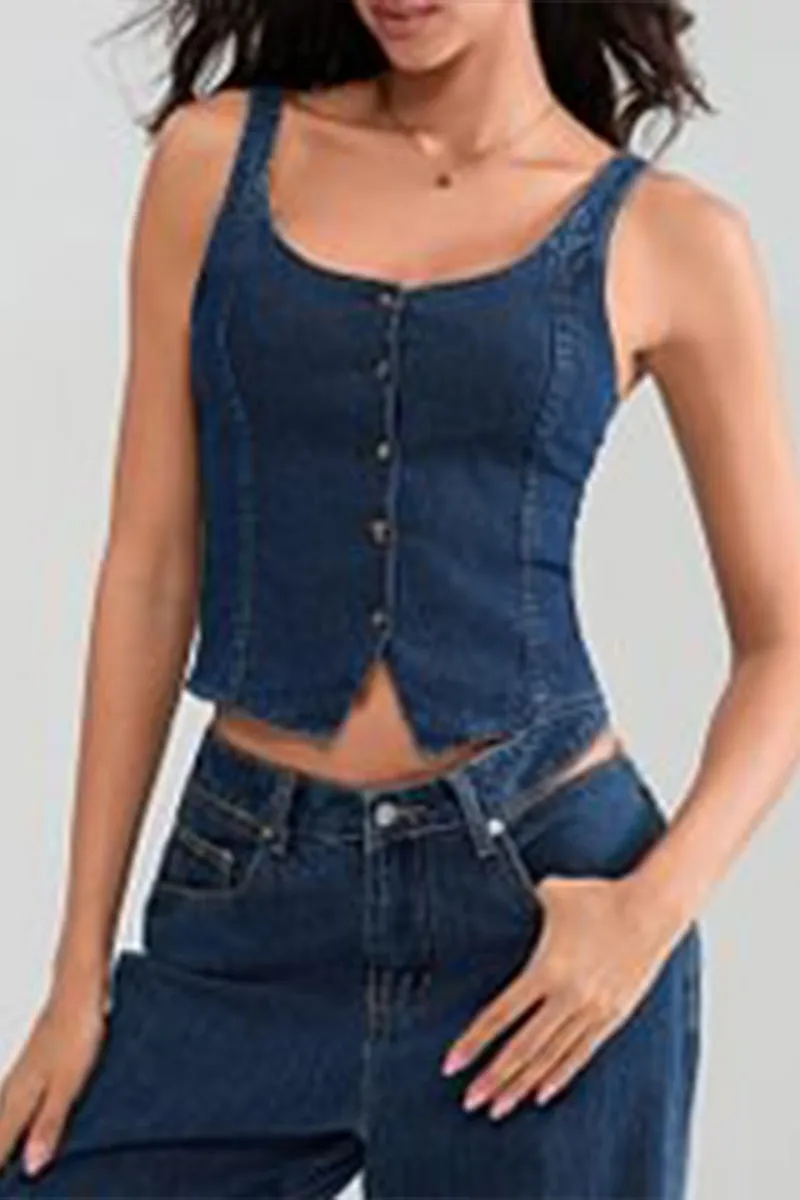 TR3261 Denim Vest Top