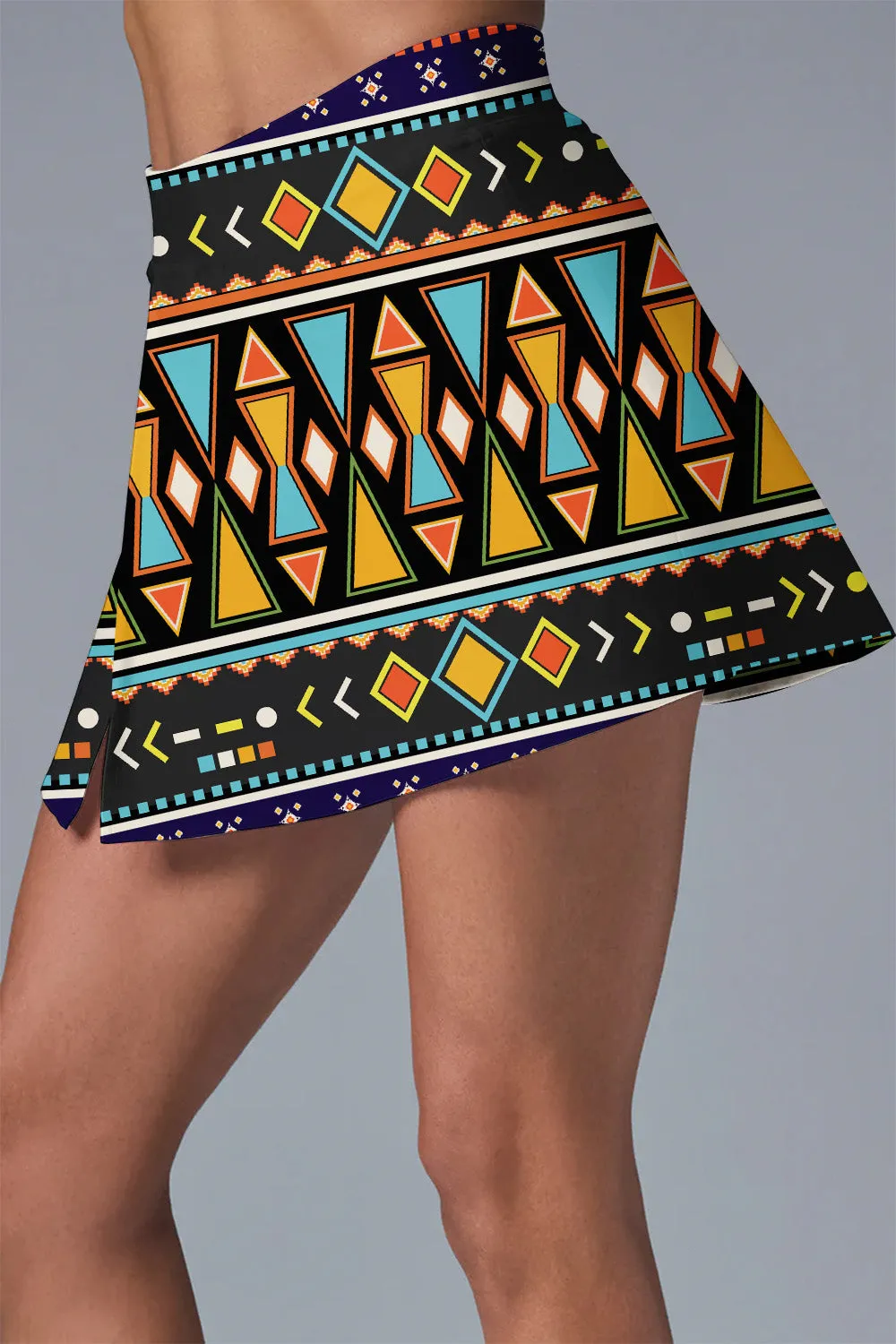 Tribal Tempo Tennis Set – Vibrant Geometric Print Activewear for Women