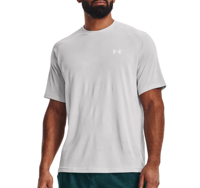 Under Armour Tech Velocity Jacquard Camo T-Shirt and Speedpocket 7 Inch Shorts Set - White/Grey