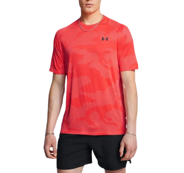 Under Armour Tech Velocity Jacquard Camo T-Shirt and Woven Graphic 7 Inch Shorts Set - Beta Red/Dark Maroon