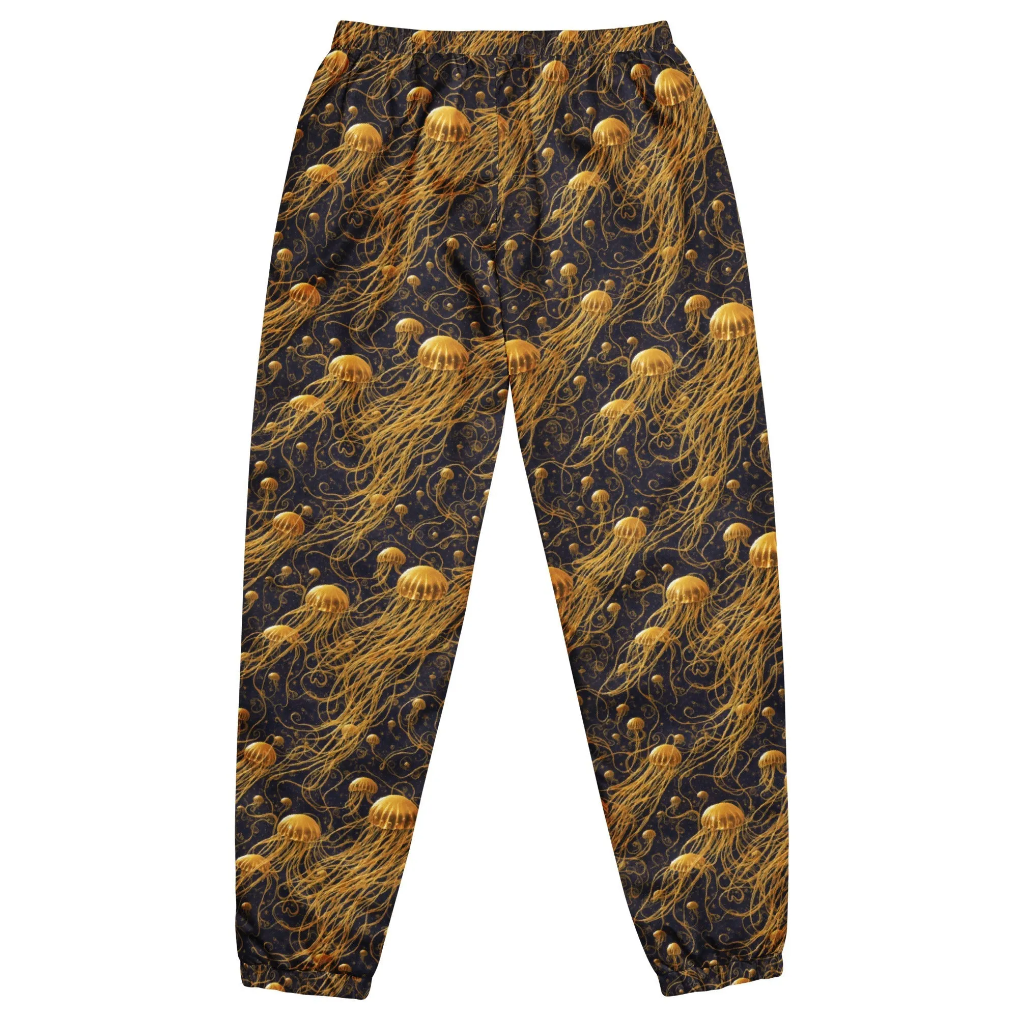 Unisex Track Pants - Black and Gold Jellyfishes