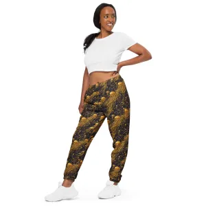 Unisex Track Pants - Black and Gold Jellyfishes