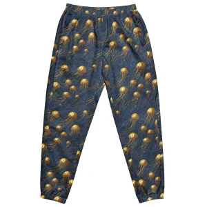 Unisex Track Pants - Blue and Gold Jellyfishes