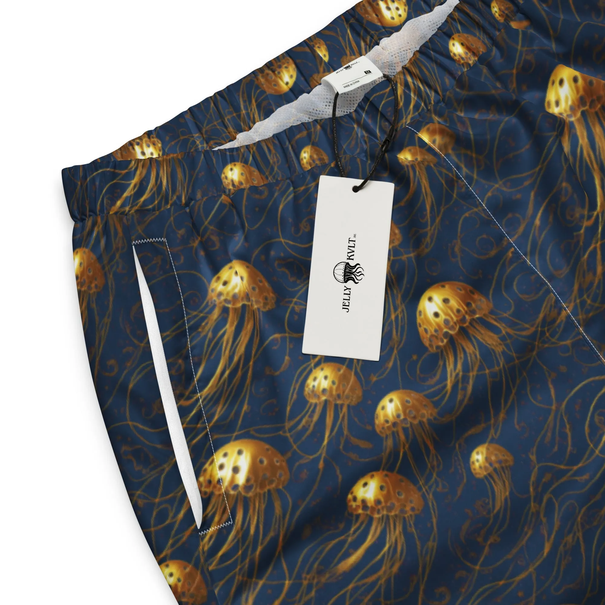 Unisex Track Pants - Blue and Gold Jellyfishes