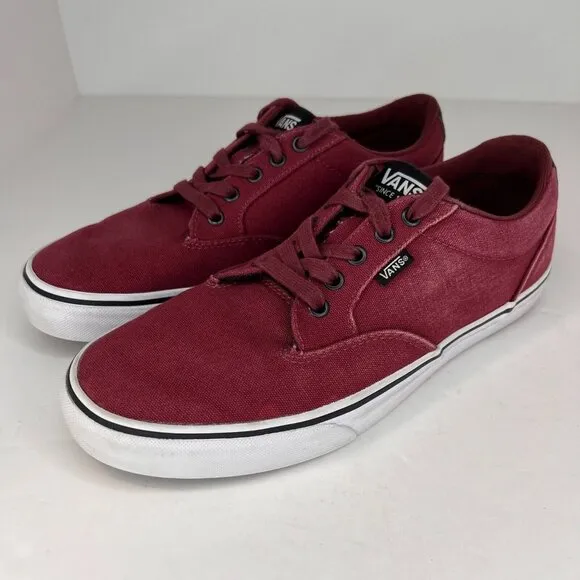 Vans Mens 721356 Burgundy Old Skool Lace Up Canvas Low Top Size 10 Sneakers