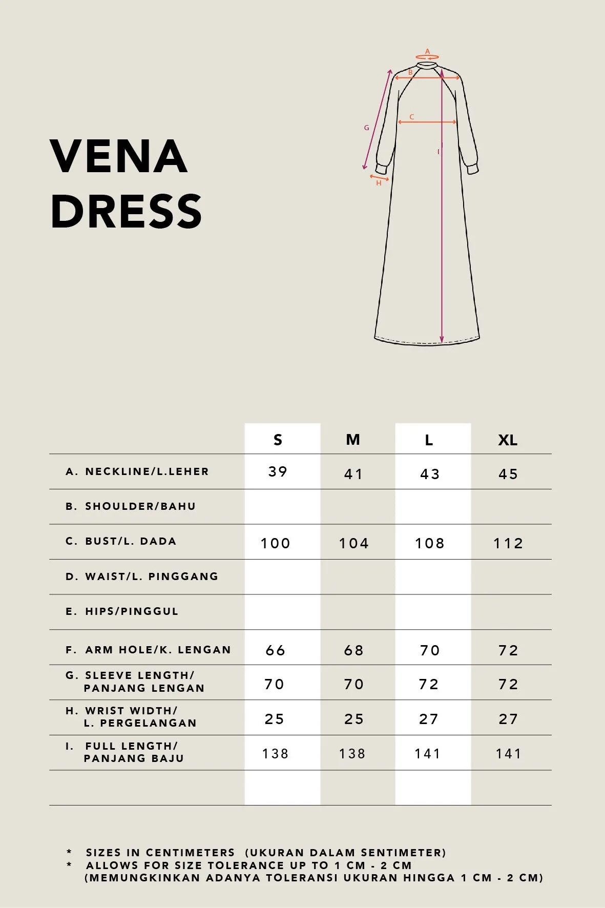 VENA A-LINE DRESS BEIGE