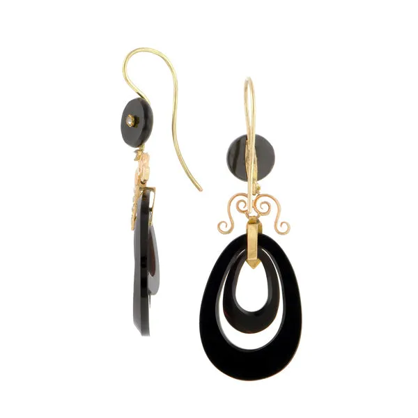 Victorian Onyx Drop Earrings
