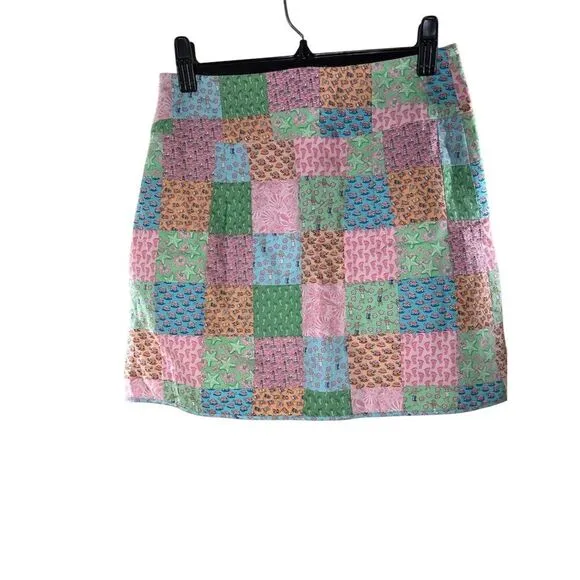 Vineyard Vines Women's Patchwork Mini Skirt Size 0 Multicolor Casual