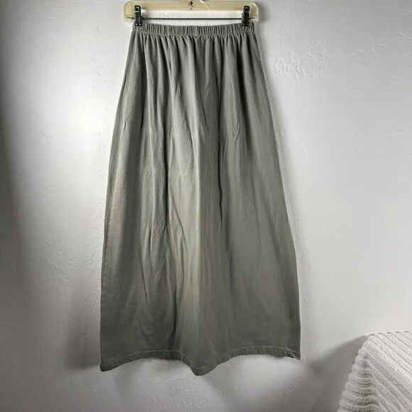 Vintage Blue Fish Women's Elastic Waistband Casual Pull On Maxi Skirt Green 2