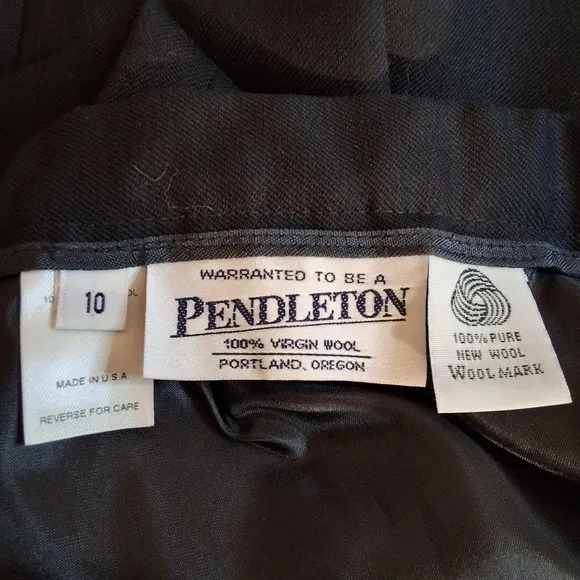 Vintage Pendleton Black Pencil Skirt 100% Virgin Wool Sz 10 Tags still attatched