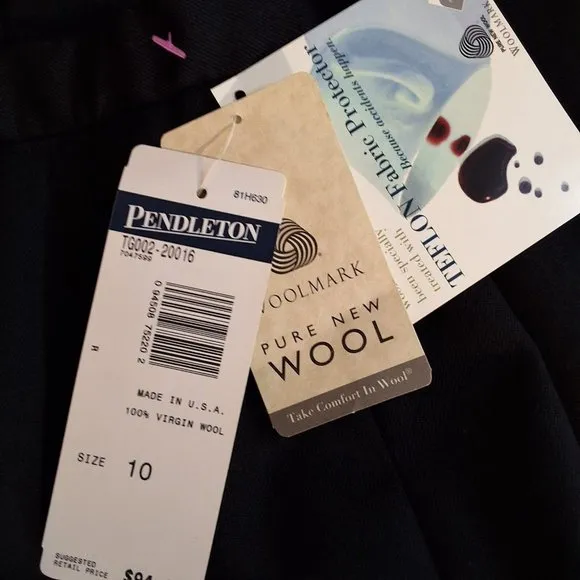 Vintage Pendleton Black Pencil Skirt 100% Virgin Wool Sz 10 Tags still attatched