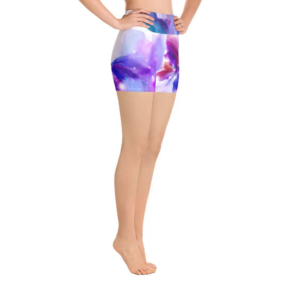 Watercolor Butterfly Spash - Yoga Shorts
