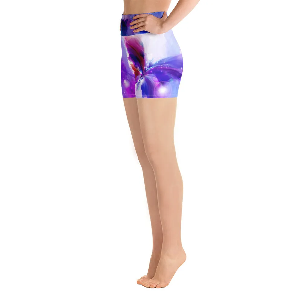 Watercolor Butterfly Spash - Yoga Shorts