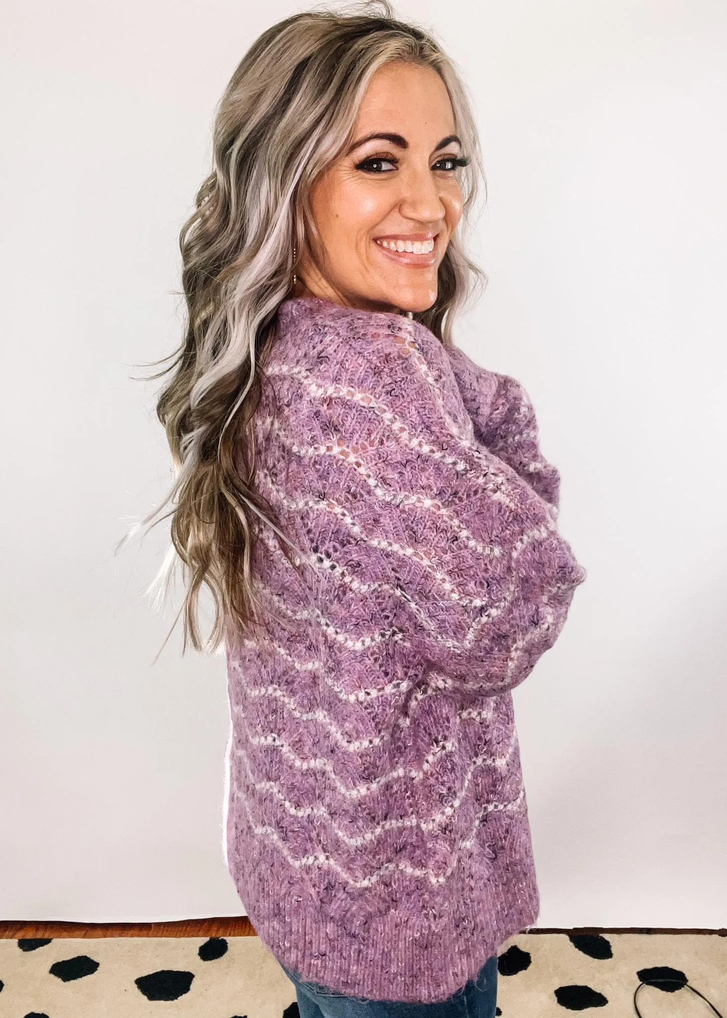 Wave Striped Soft Knit Pullover