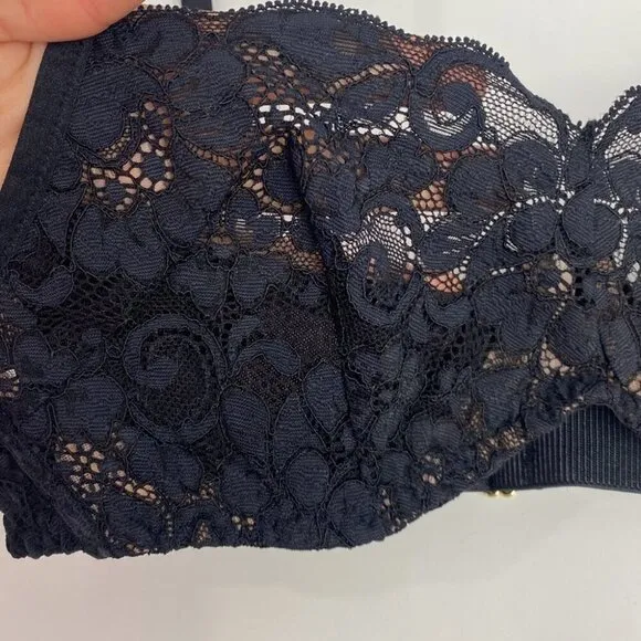 We Are HAH NWT Free People Hook Up Wireless Demi Bra In Noir - Size B 30-38