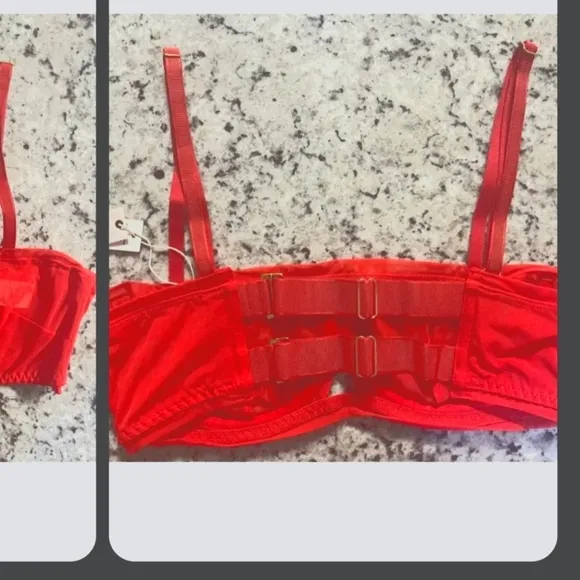We Are HAH x Free People Wired Bra blood orange 30-38d NEW!