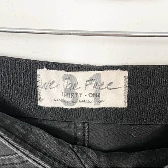 We The Free High Rise Crossover Waistband Stretchy Flared Washed Black Jeans 31