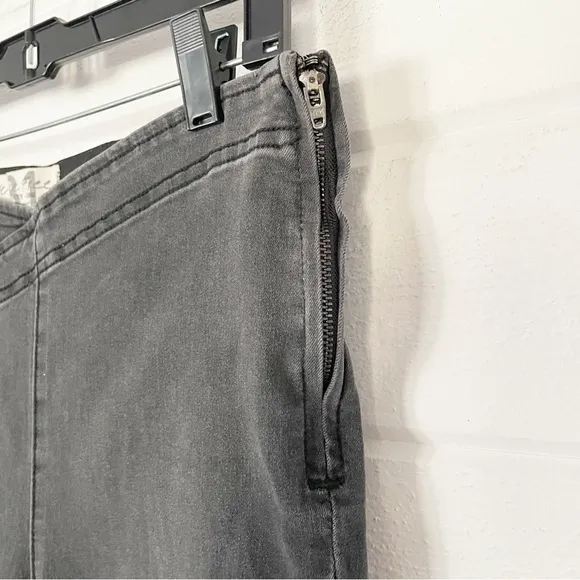 We The Free High Rise Crossover Waistband Stretchy Flared Washed Black Jeans 31