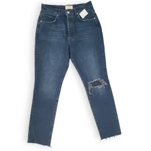 We The Free Stella High Rise Skinny Womens Jeans 30 Distressed Raw Hem Dark Chew