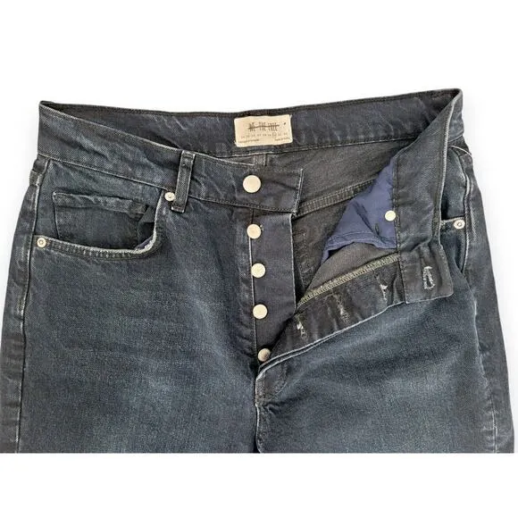 We The Free Stella High Rise Skinny Womens Jeans 30 Distressed Raw Hem Dark Chew