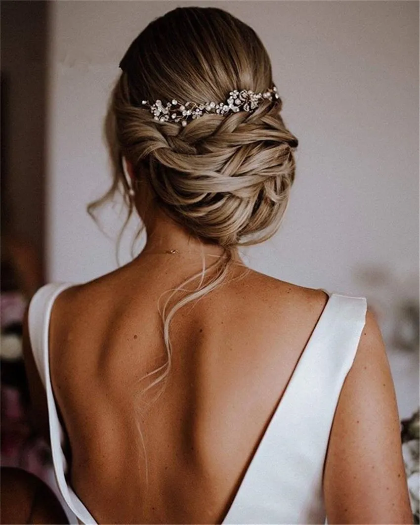 Wedding Dress Bow-knot Design A Line Backless Sleeveless Bridal Gown