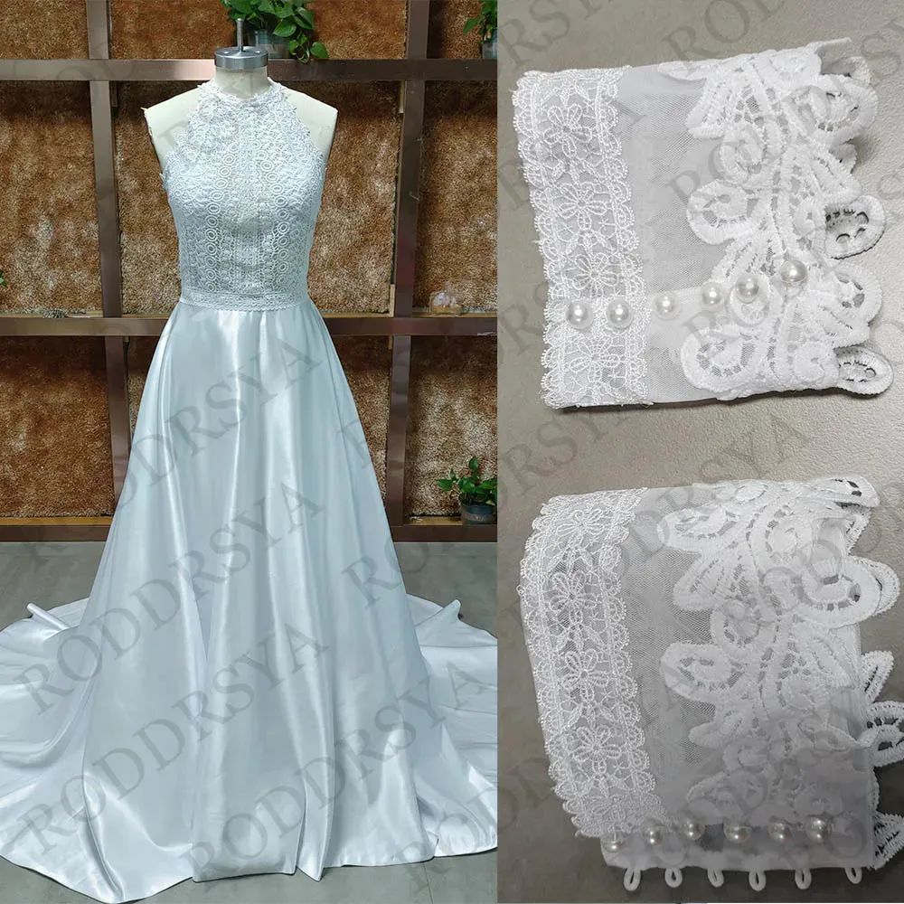 Wedding Dress For Women A-line Boho Lace Detachable