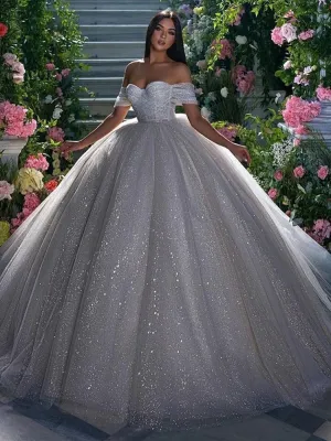 Wedding Dresses A Line Off The Shoulder Bride Dress Sweetheart Neck