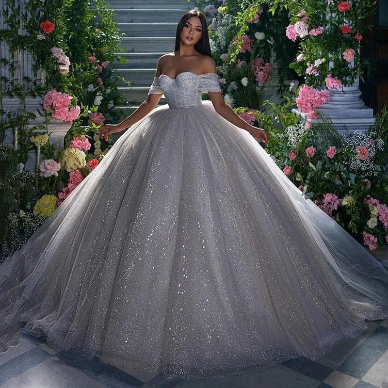 Wedding Dresses A Line Off The Shoulder Bride Dress Sweetheart Neck
