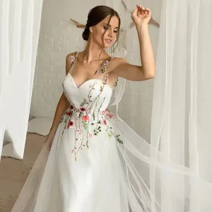 Wedding Dresses Backless Bridal Gown Lace Up Fairy Bohemian