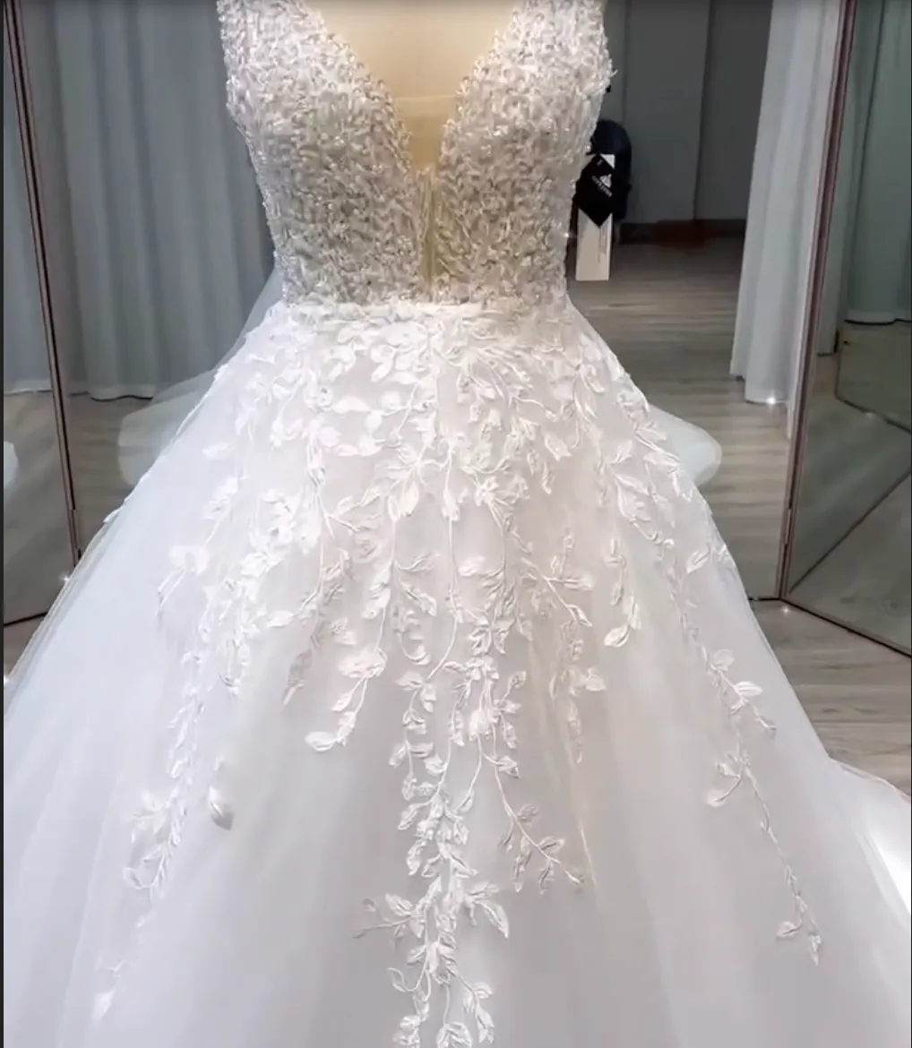 Wedding Dresses For Women A Line Ivory Lace Bride